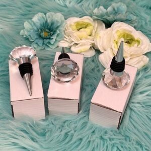 3 Pc. Diamond Bling Wine Stoppers or Champagne Corks NEW!